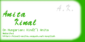 anita kinal business card